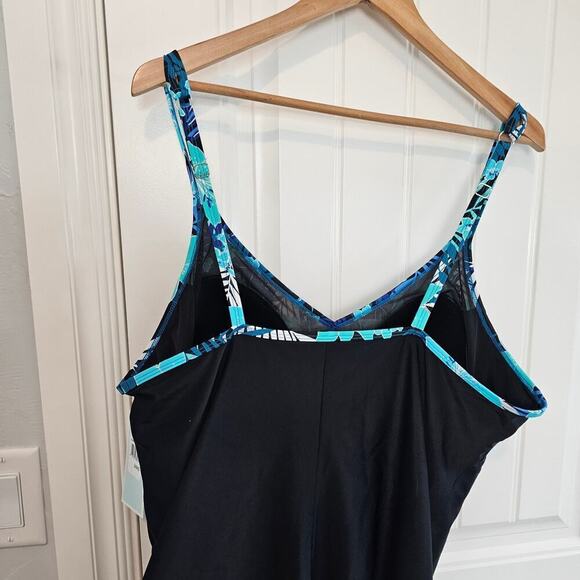 Christina Blue Krista Swimsuit Womens Size 24 Blue Floral One Piece Adjustable - Picture 7 of 14